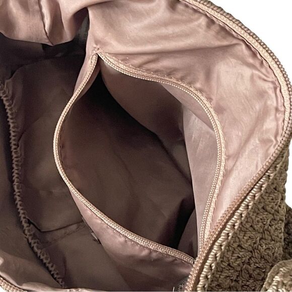 The Sak Woven Nutmeg Brown Zipper Top Small Handbag - Picture 8 of 16